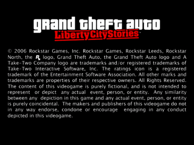Grand Theft Auto - Liberty City Stories — écran titre