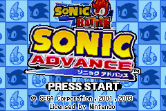 2 Games In 1 - Sonic Advance + Sonic Battle — écran titre