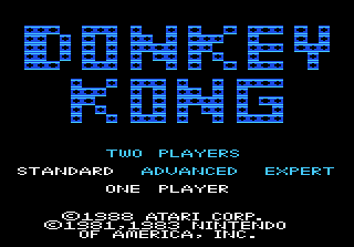 Donkey Kong — écran titre