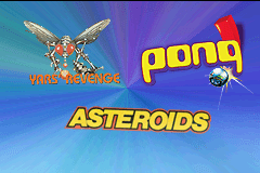 3 Games In One! - Yars' Revenge + Asteroids + Pong — écran titre
