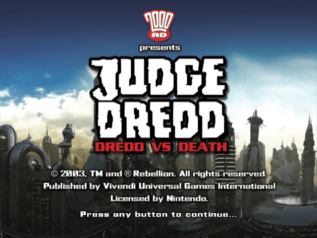 Judge Dredd - Dredd Vs Death — écran titre