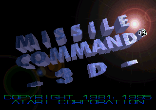 Missile Command 3d — écran titre