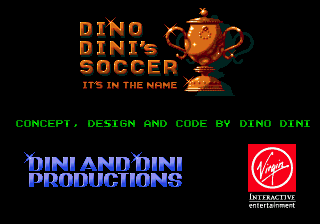Dino Dini's Soccer — écran titre