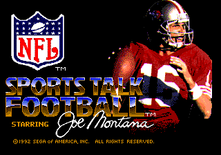 Nfl Sports Talk Football '93 Starring Joe Montana — écran titre