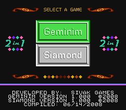 2 in 1 Geminim-Siamond — écran titre