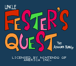 Fester's Quest — écran titre