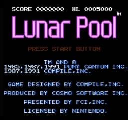 Lunar Pool — écran titre