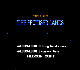 Populous - The Promised Lands — écran titre