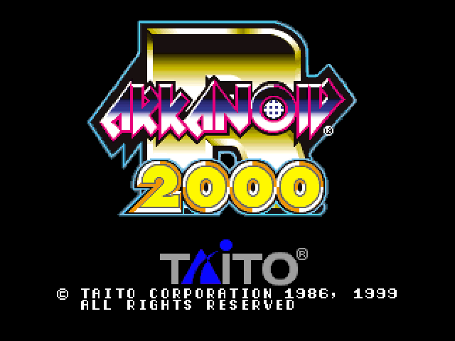 Arkanoid R 2000 — écran titre