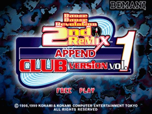 Dance Dance Revolution 2nd Remix - Append Club Version Vol. 1 — écran titre