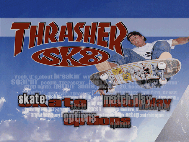 Thrasher - Skate And Destroy — écran titre