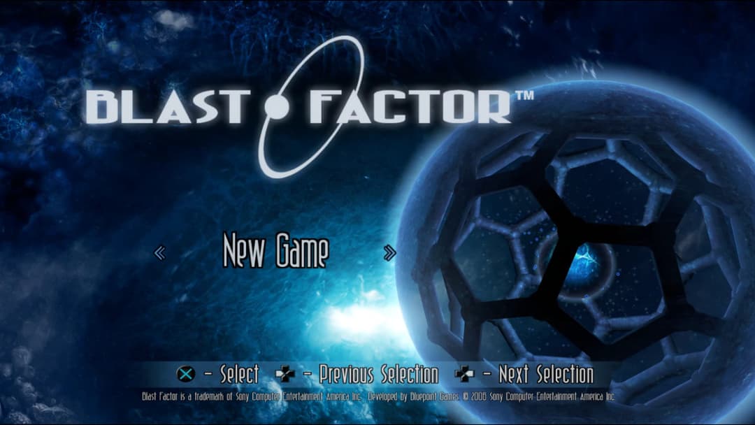 Blast Factor — écran titre