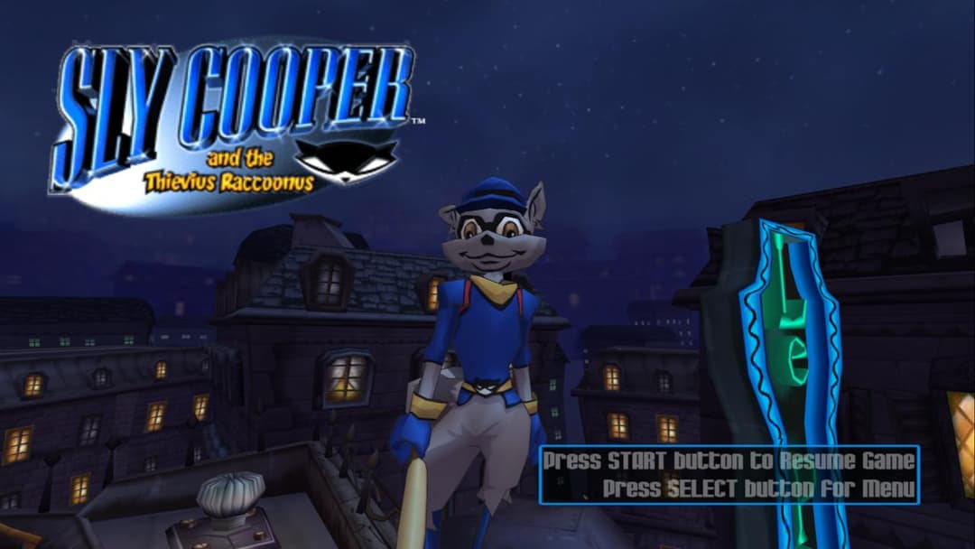 Sly Raccoon — écran titre