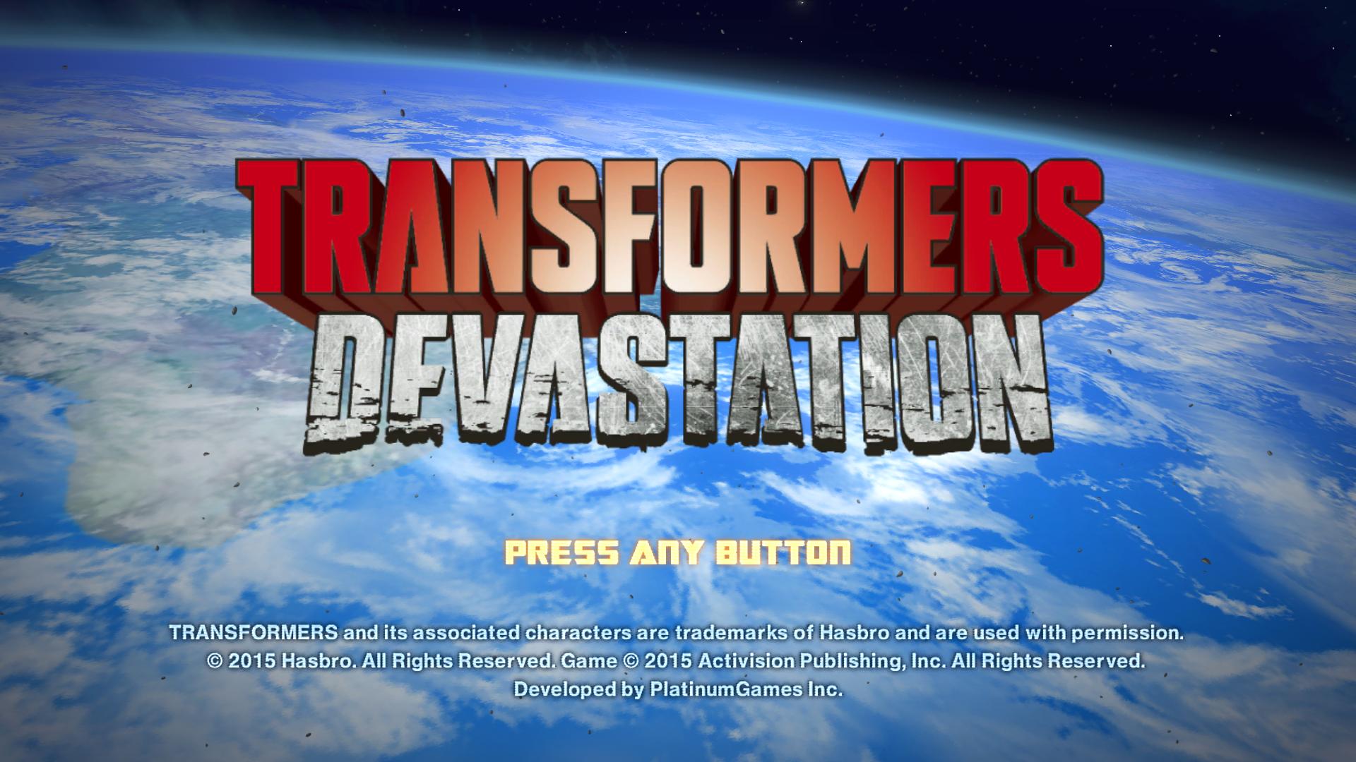 Transformers - Devastation — écran titre