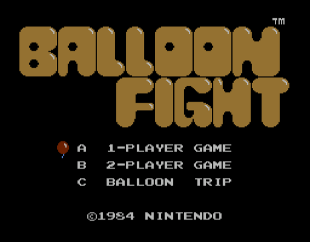 Balloon Fight (NES) — écran titre