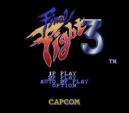 Final Fight 3 (SNES) — écran titre