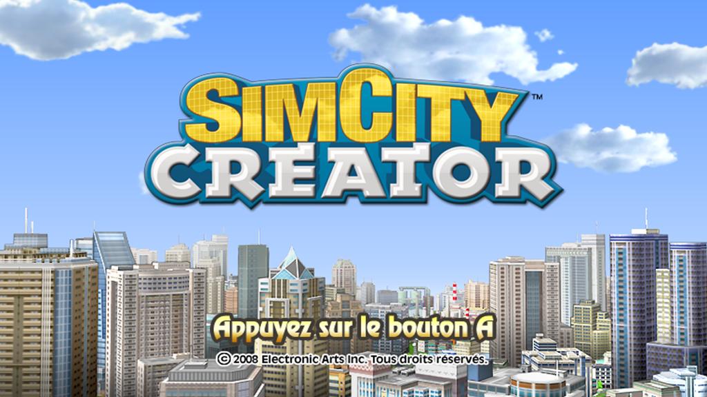 Simcity Creator — écran titre