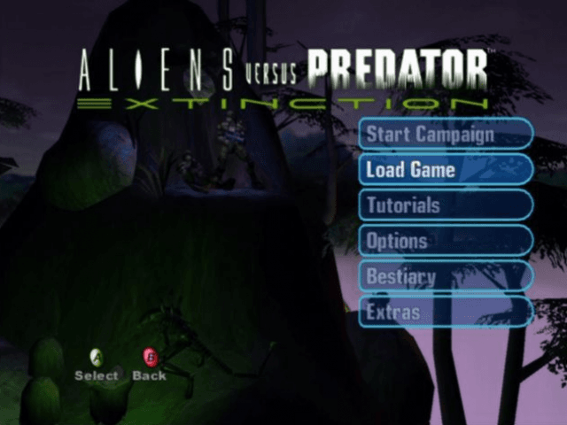 Aliens Versus Predator - Extinction — écran titre