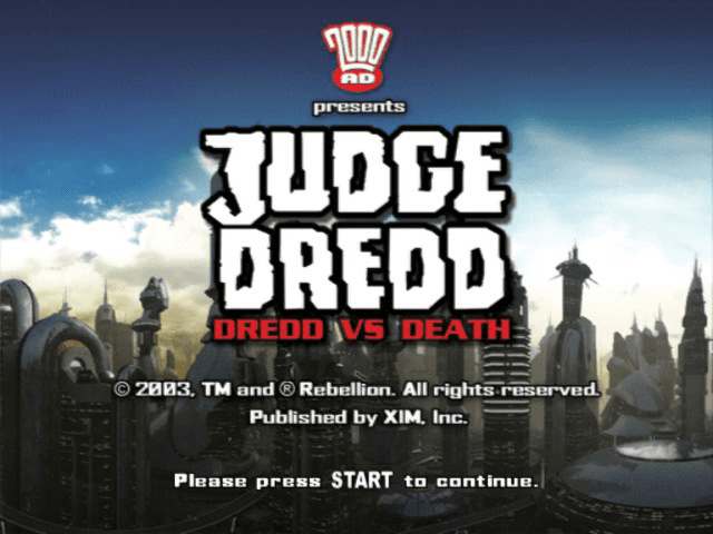Judge Dredd - Dredd Vs Death — écran titre