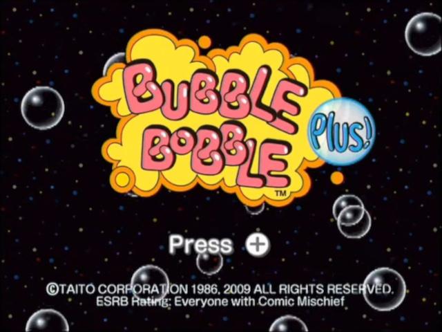 Bubble Bobble Plus — écran titre