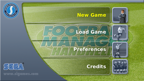 Football Manager Handheld — écran titre